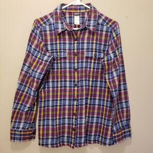 Patagonia Womens Long Sleeve Organic Cotton Midweight Fjord Flannel Purple 4